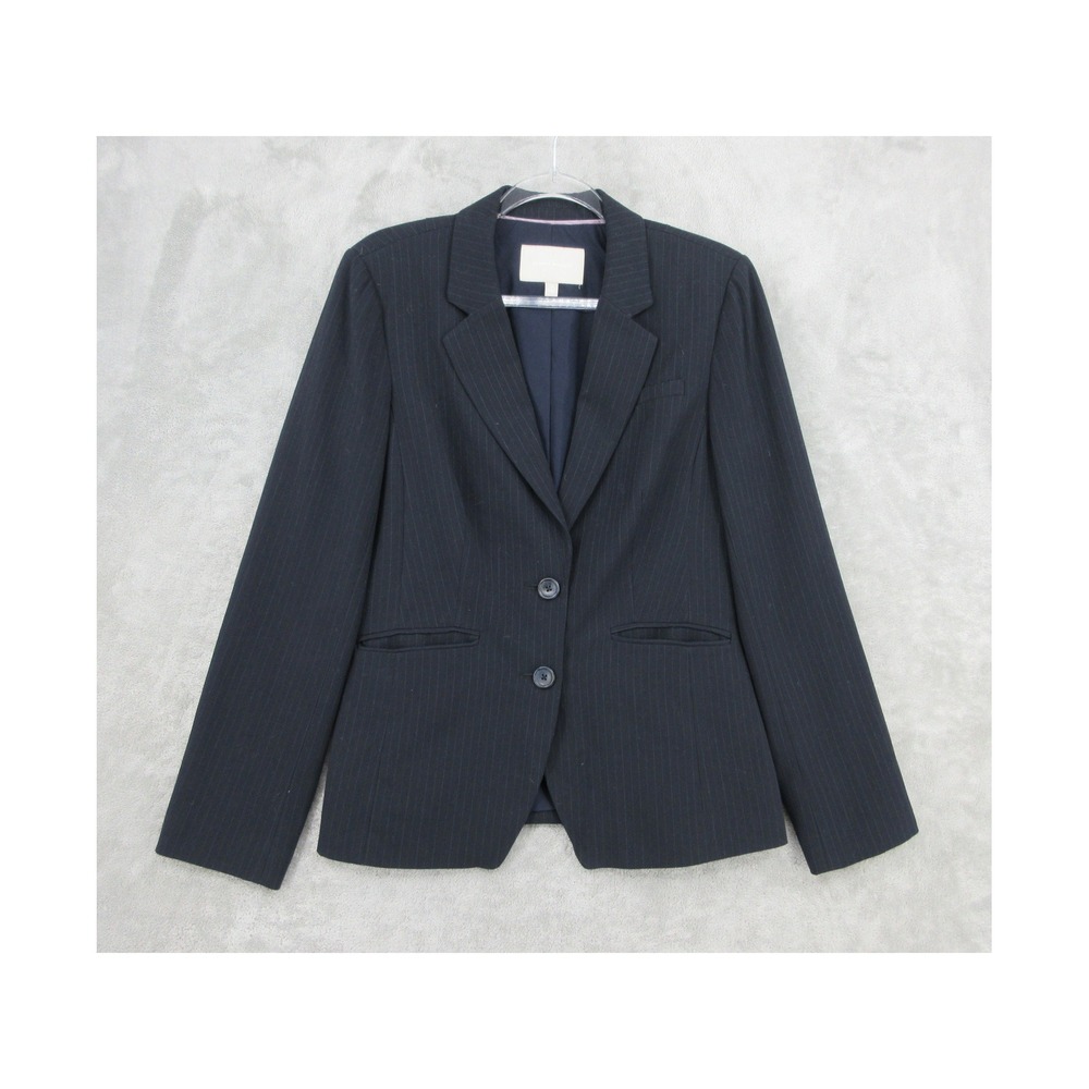 Banana Republic Blazer Womens Size 10 Navy Blue Pinstripe Professional Career